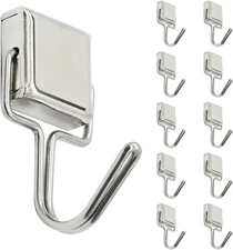 10PCS Small Magnetic Hooks,14Lbs Super Strong Magnets with Hooks for Hanging,Cru