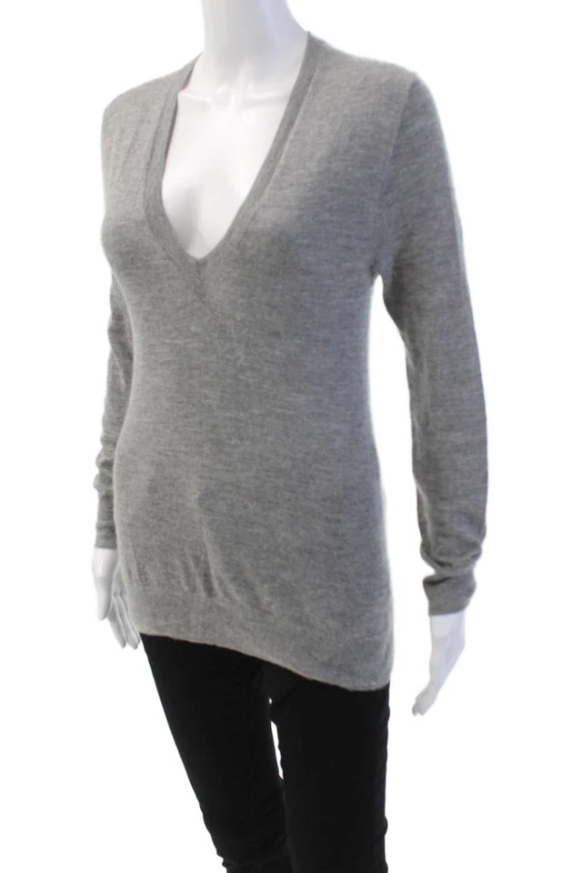 Suéter básico de cachemir manga larga cuello en V J Crew gris talla S Foto 2 de 4