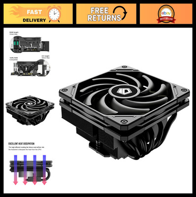 Low Profile CPU Cooler 57mm, 5 Heatpipes, Silent Cooling Solution for Desktop