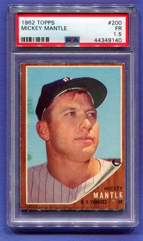 1962 Topps - Mickey Mantle #200 PSA 1.5 FAIR. LOOK. CHECK SCANS. VERY NICE