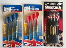Lot of 3 Vintage Steel Tip Brass Darts Kit Unicorn English NEW