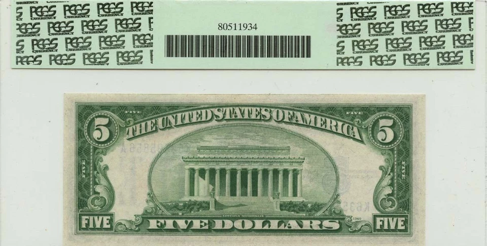 1934A $5 N. Africa Silver Certificate FR#2307 PCGS Gem 65 PPQ - Image 2 of 2