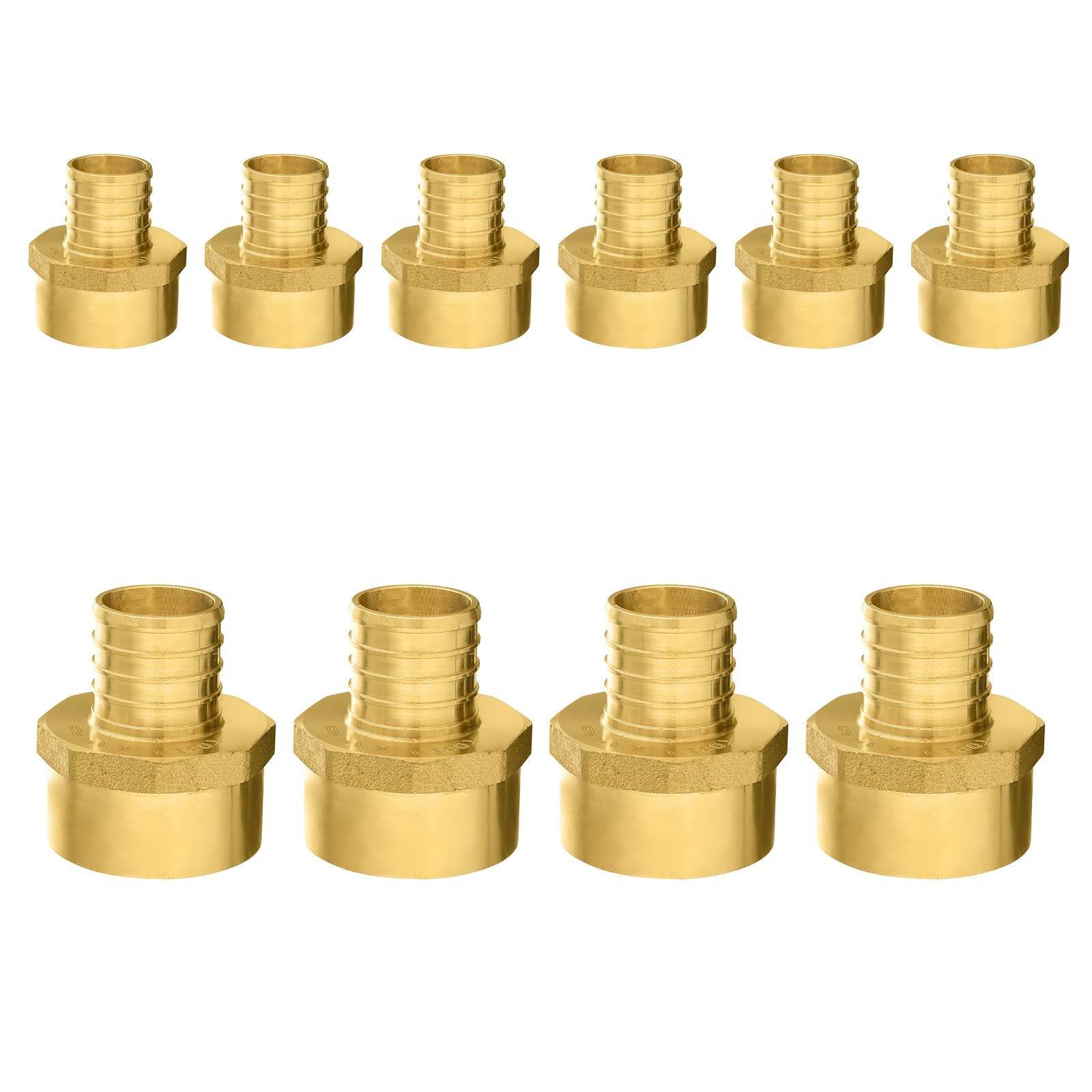 10 PCS Brass PEX Crimp Adapter 3/4 x 3/4 Inch NPT Female Thread Fitting F1807