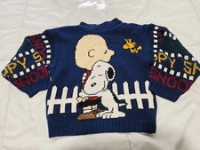 Vintage Peanuts Snoopy 3y 4y Full Color Sweater Knit Long Sleeve Youth Kids