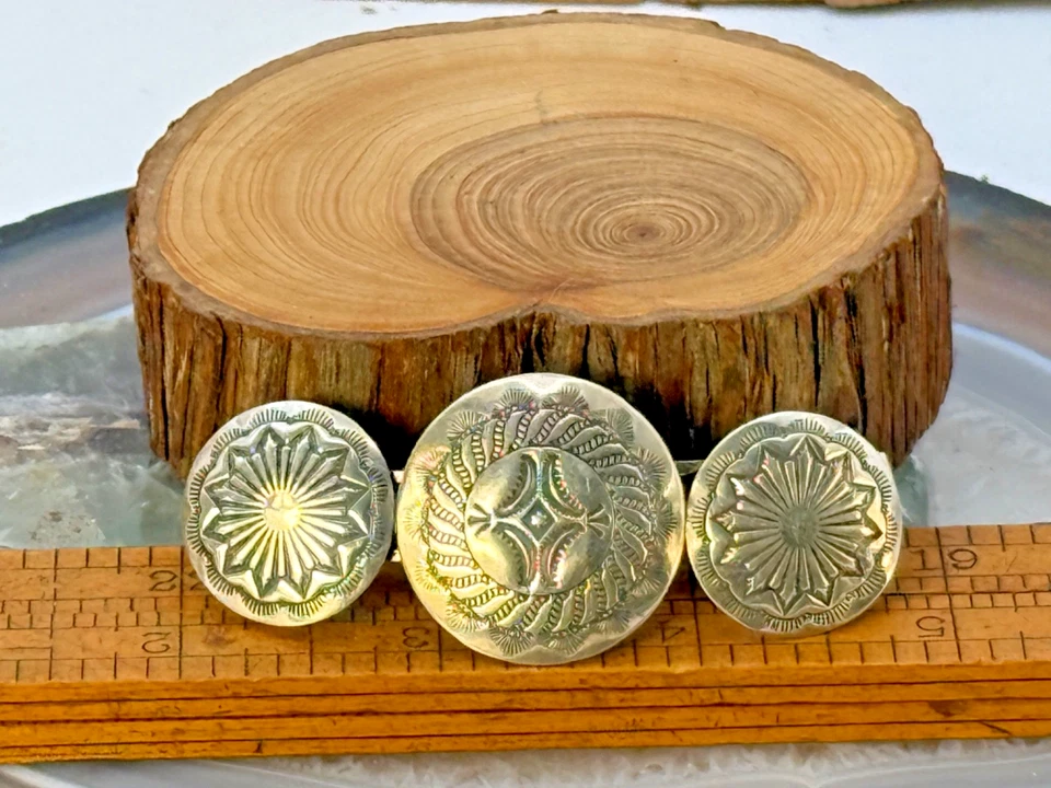 De colección Navajo Nativo Estampado Concho Plata Esterlina Bareta/Clip para el Pelo--2272.25 Foto 2 de 4