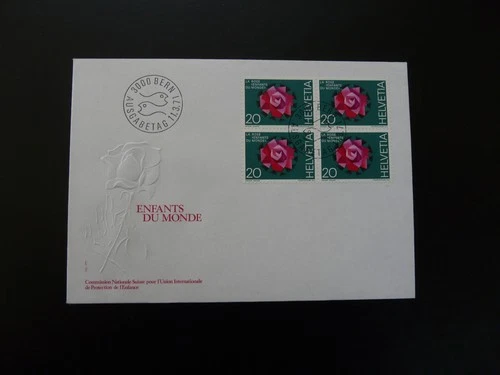 international union for child protection FDC Switzerland 1970 (block of 4)