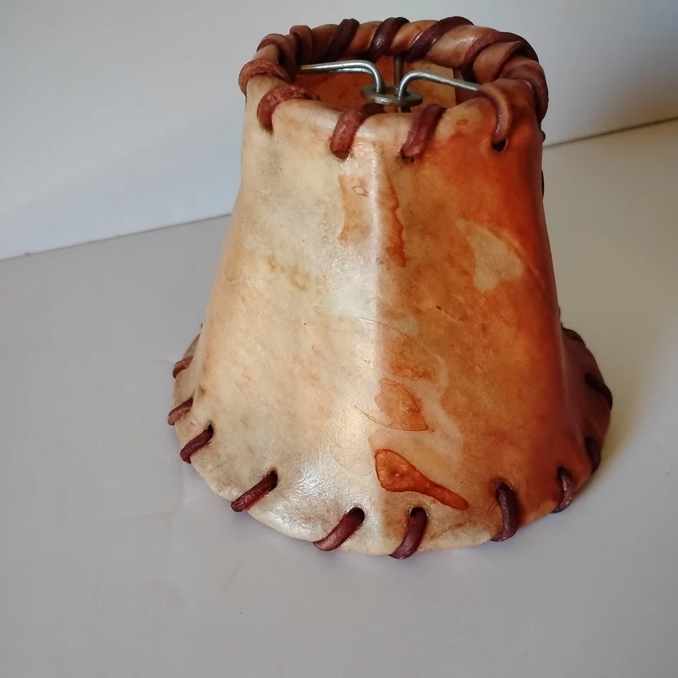 3 Vintage Rustic Rawhide Leather Stitch Sconce Chandelier with lamps clip - Image 4 of 4