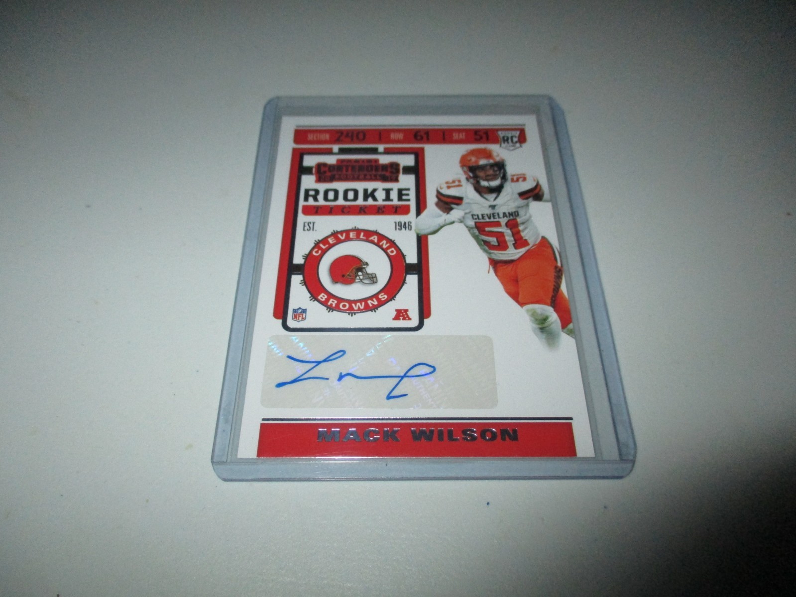 Mack Wilson Panini Contenders #228 Autograph