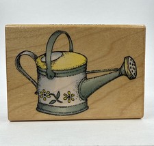 Vtg Comotion Watering Pot Can 1996 Wood Rubber Stamp 2.25x3.25 USA