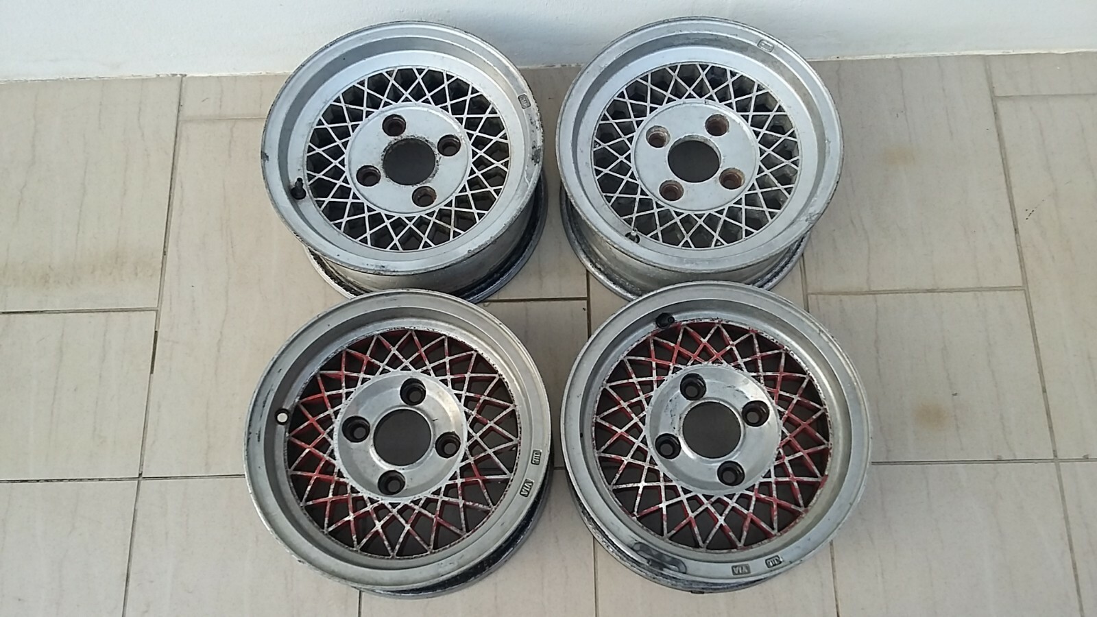 JDM 13" Enkei Zona Mesh 3 Wheels Rims 4x114.3 5jj +20 5.5jj +14