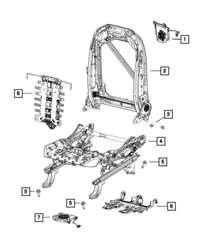 Genuine Mopar 2017-2018 Chrysler Pacifica Seat Back Frame Front Right 68258600AB