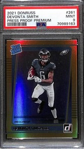 2021 Donruss #261 DeVonta Smith Press Proof Premium Rated RC PSA 9 *SC702*