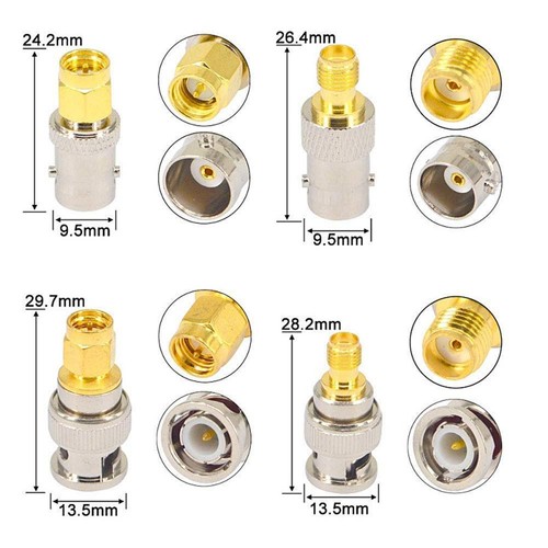 4pcs BNC Female to Male Connectors Type RF Connector Adapter Converter - Zdjęcie 10 z 11