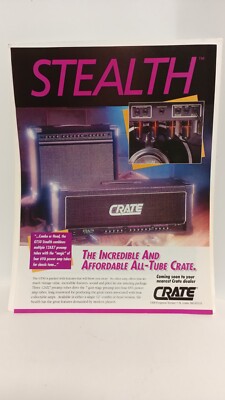 AMPEG STEALTH ALL TUBE  GUITAR AMPLIFIERS  1991  - 11X8.5 - PRINT AD -  7