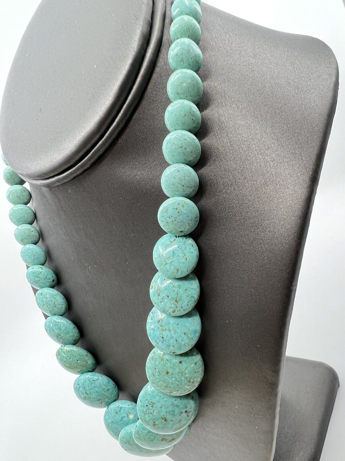 Jay King Dtr Mine Finds Turquoise Graduated Disc Necklace Sterling