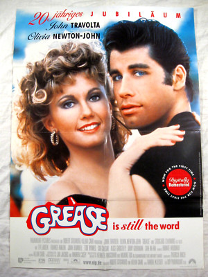 GREASE - WA - Poster Filmplakat- John Travolta Olivia Newton John Randal Kleiser