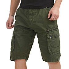 Men Cargo Combat Half Pants Outdoor Casual Trousers Beach Shorts Multi-Pocket