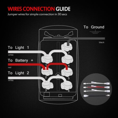 MICTUNING Car Momentary Rocker Switch WINCH IN/OUT on-off-on 20A 12V Universal - Picture 4 of 8