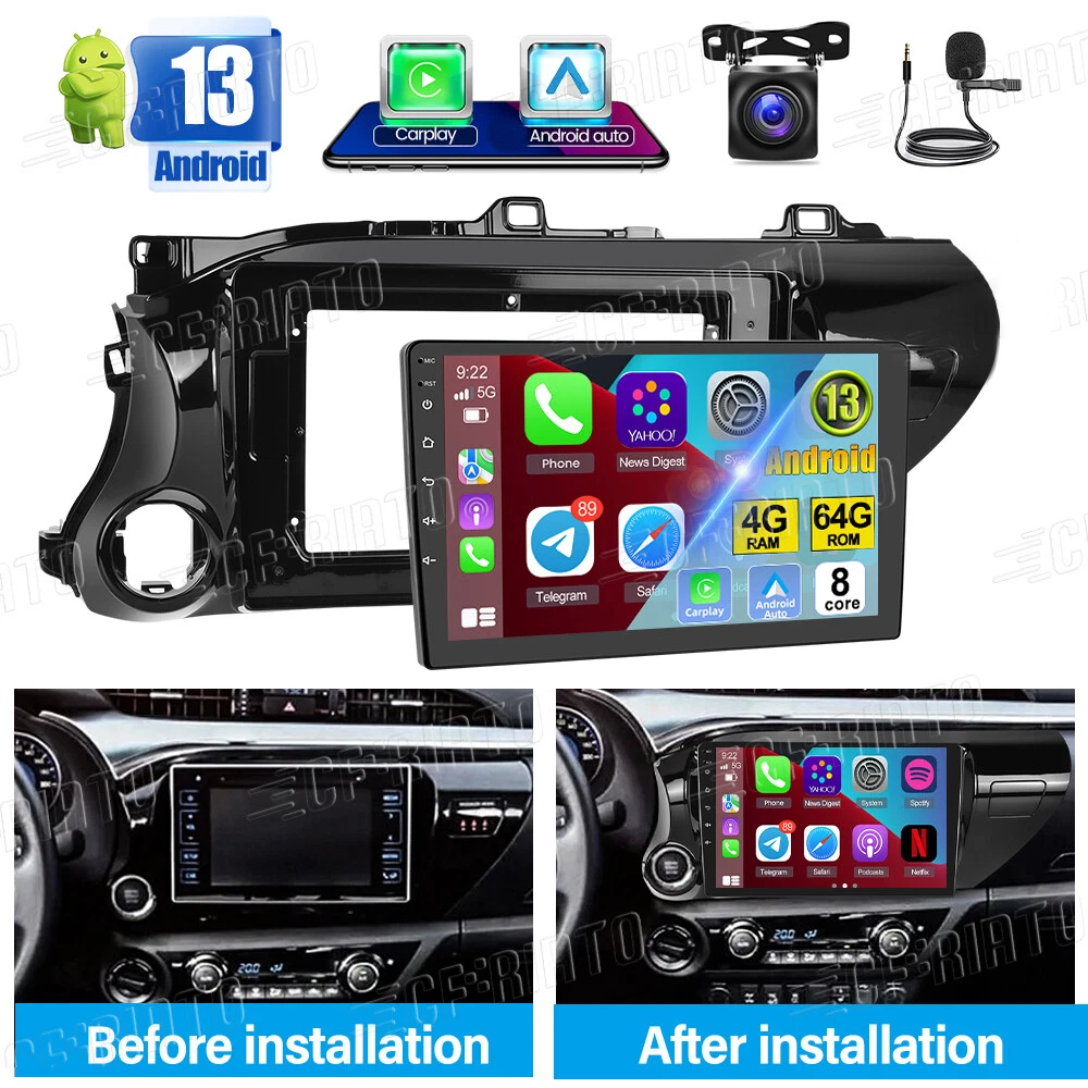s-l1600 8Core 4+64G Android 13 Car Stereo Radio Apple Carplay For Toyota Hilux 2016 2018