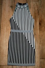 MISGUIDED knitted dress SIZE 10 stretch party club tunic striped WORN ONCE