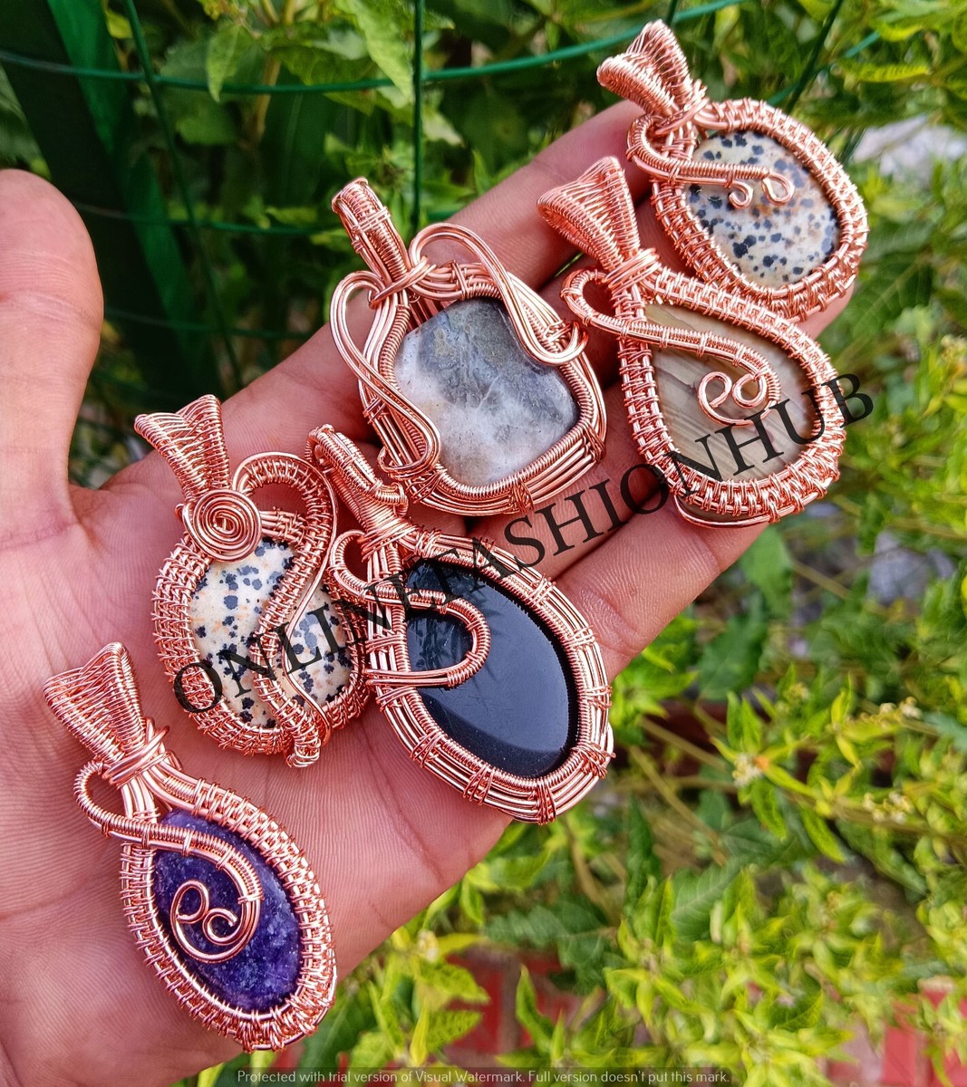 Offer Lapis Lazuli Mix Gemstone Copper Wire Wrap Handmade Pendants Lot  Jewelry