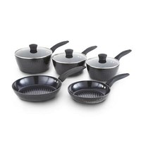 Tower Diamo 5pc Cookware Set, 18cm/20cm/22cm Saucepans 20cm/24cm Frying pans