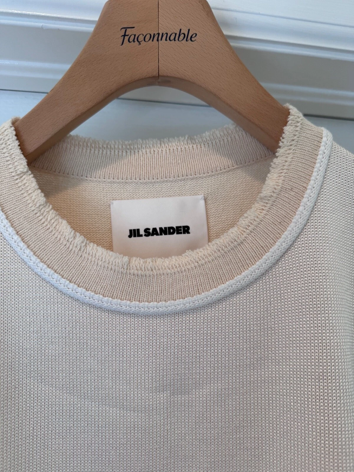 OFF WHITE Abito midi bianco lavorato a maglia Jil Sander taglia 10 (40 euro) nuovo con etichette