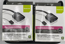 LOT OF 2 NIB Iogear GCS72U 2-Port USB Cable KVM Switch One Touch Switching