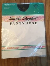 1 PAIR OF CONTROL TOP PANTYHOSE SIZE A OFF BLACK  SANDALFOOT OLD STOCK