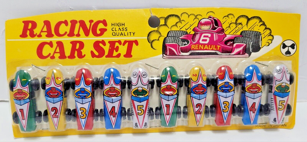 VINTAGE JAPAN MINIATURE TIN TOY RACE CAR SET ***NEW IN PACKAGE***