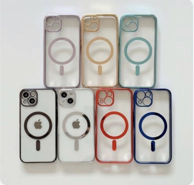 Multi Color Clear Magnetic Phone Case for iPhone 12 13 14