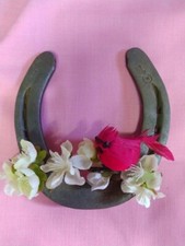 Homemade Decorated "Good Luck" Horseshoe Real Horseshoe; Cleaned