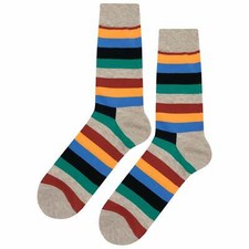 NWT Stripe Pro Dress Socks Novelty Men 8-12 Multicolor Crazy Fun Sockfly