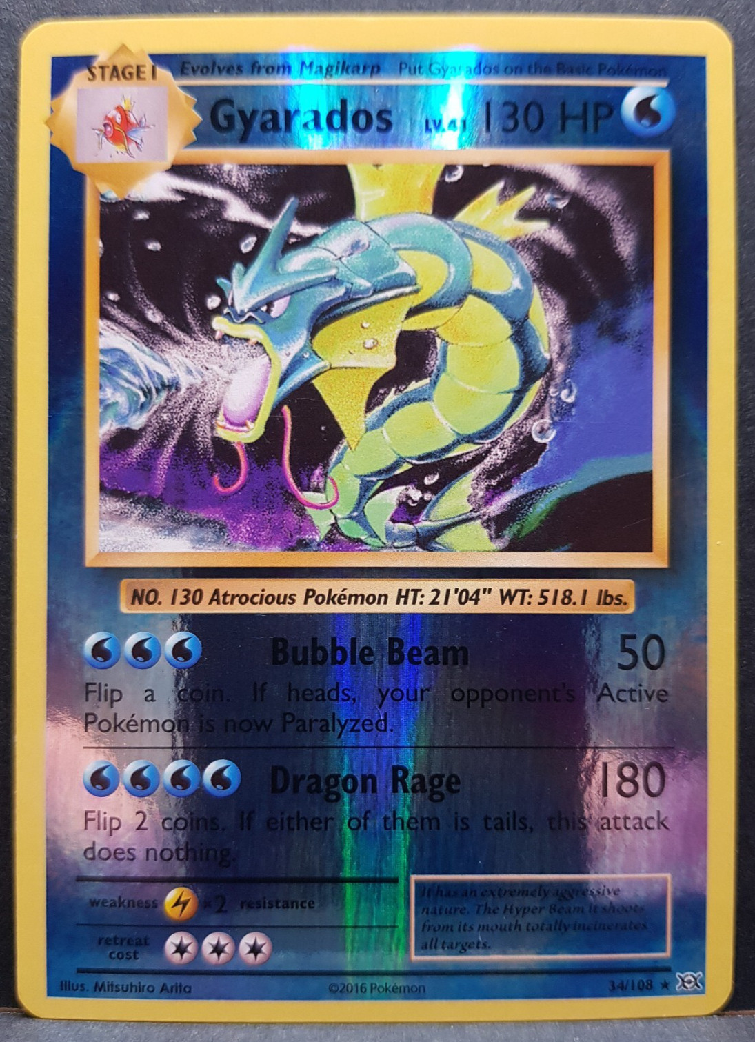 Gyarados 34/108 XY Evolutions Reverse Holo Pokémon Pokemon Card English NM