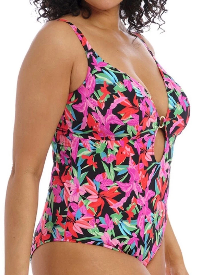 Nuevo Traje de Baño Elomi Savaneta Negro Floral Talla 40H 18 Sin Cable 801343 Foto 2 de 4