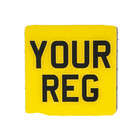 6.5" x 6.5" Number Plate Yellow and Black to fit Vespa and Lambretta Scooters