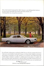 Print Ad 1965 Lincoln Continental 4 Door Sedan And 4 Door Convertible 6.75 X 10