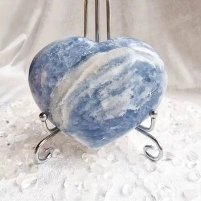 1 Stck. Böhmischer Celestit Herz Kristall Edelstein Ornament Unikat Dekor Geschenk