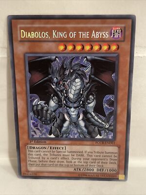 Yugioh Diabolos, King of The Abyss FOTB-EN061 Secret Rare 1st Edition