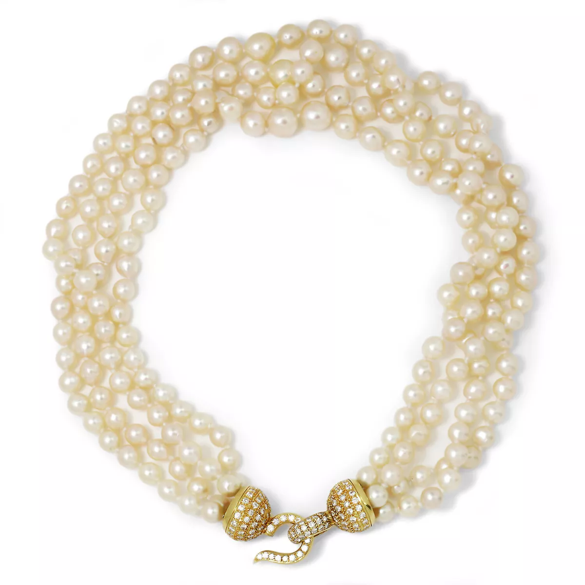 4 strand sale pearl choker necklace