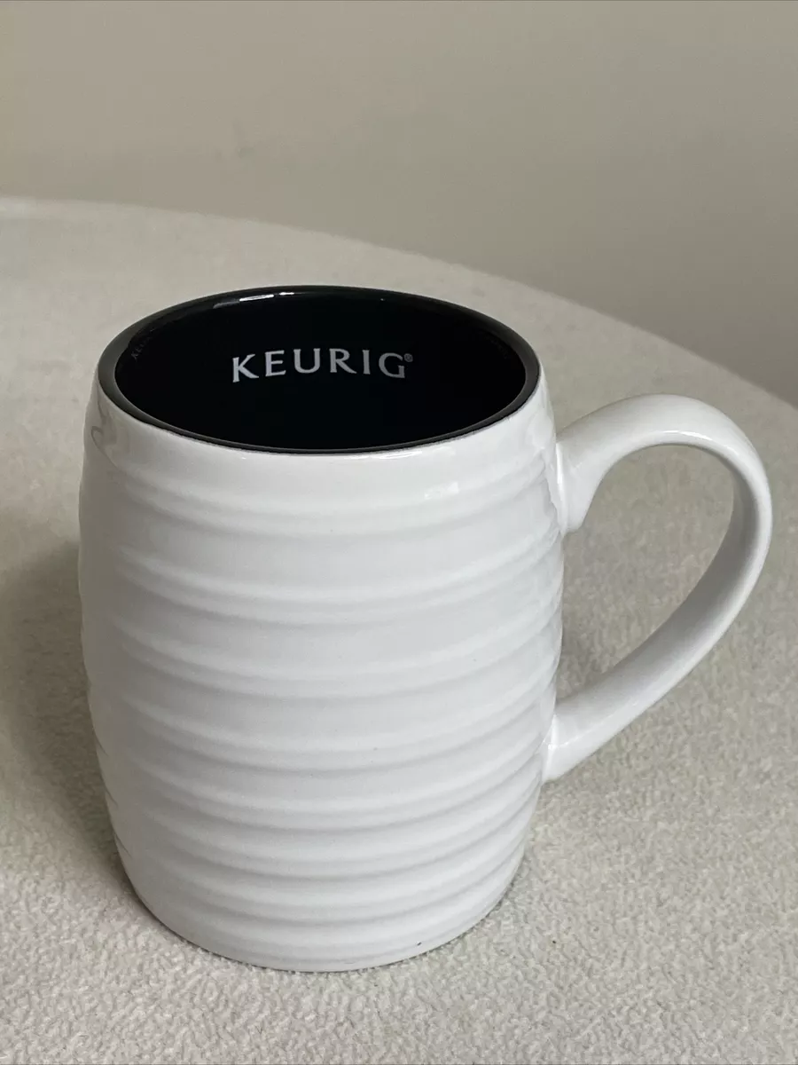 keurig coffee mug 16 oz white and black nice shape