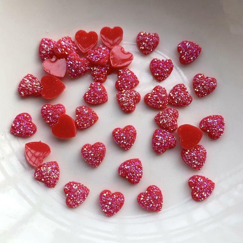 8mm 100pcs Nail Art Design Heart shape resin loose crystals beads Jewelry Making - Picture 8 of 34