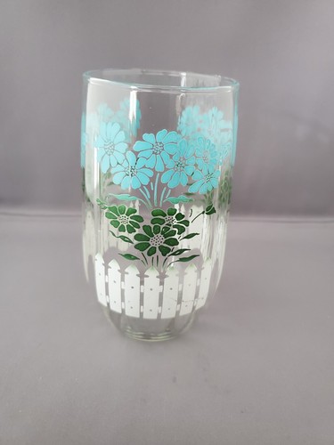 6 Swanky Swig Vintage Hasel Atlas Blumen Lattenzaun flach gerippt Becher 4 7/8 - Bild 3 von 6