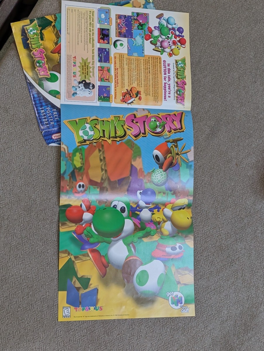 1990's Yoshi's Story Nintendo 64 Pre-Release Promo Mailout Poster