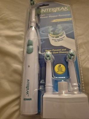 Electric Toothbrush Interplak -Conair OptiClean Plaque Remover Rechargeable NIP