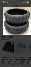 2 RUBBER TIRE FEED PAN FREEZE CRUSH PROOF DOG CAT PET BOWL FOOD. FREE SHIP, NEW.