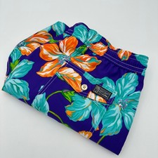 Polo Ralph Lauren Swim Trunks Mens Large Purple Orange Floral Tropical Beach EUC