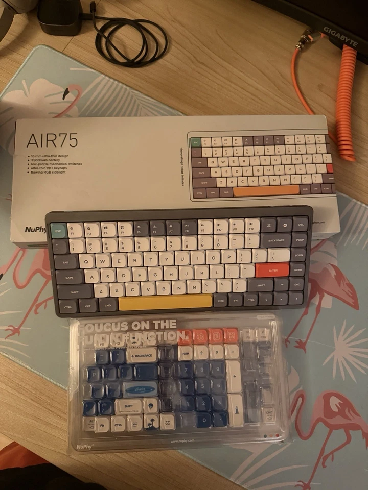 Nuphy air 75 V1 Switches Red 2.0 With Additional Key Cap Set For Windows/Mac