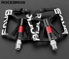 1 Pair RockBros MTB Bike Pedals Bicycle Flat Platform Aluminum Alloy 9/16" UK