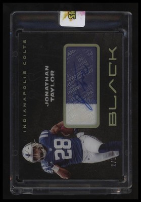 2020 Panini Black Jonathan Taylor Black Rookie Jersey Autographs Gold #/5